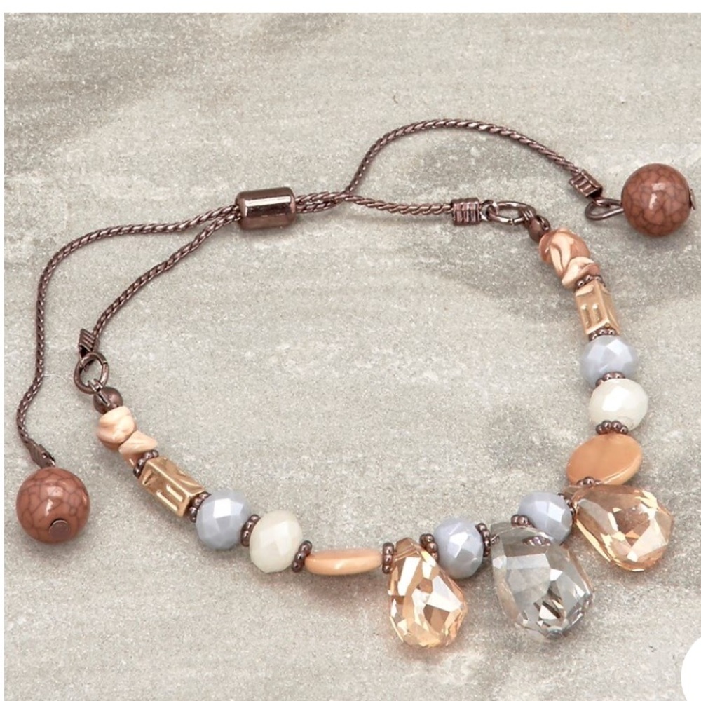 NEW• Zen Bohemian Montauk Crystal Slider Bracelet
